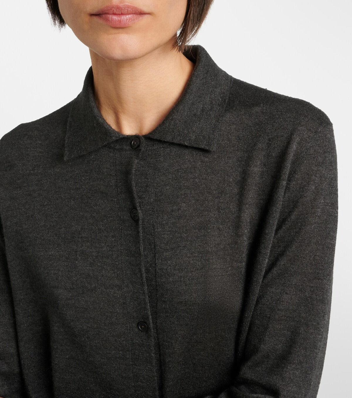 The Row Ocari knitted cashmere and silk shirt