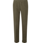 Aspesi - Slim-Fit Cotton-Moleskin Trousers - Green