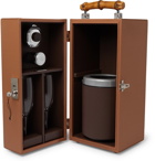 Lorenzi Milano - Full-Grain Leather and Bamboo Travel Champagne Cabinet - Brown
