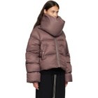 Rick Owens Burgundy Tower Funnel Neck Down Jacket