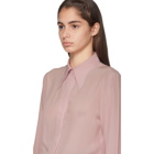 Victoria Beckham Pink Elongated Collar Shirt