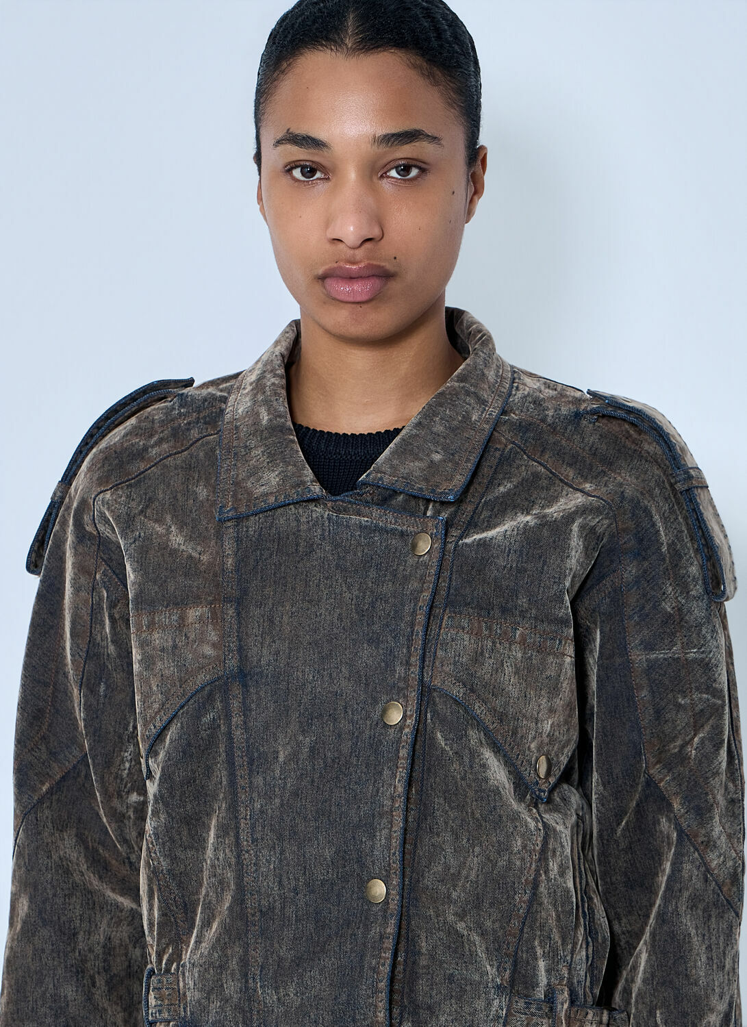 Vaquera Flocked Denim Jacket