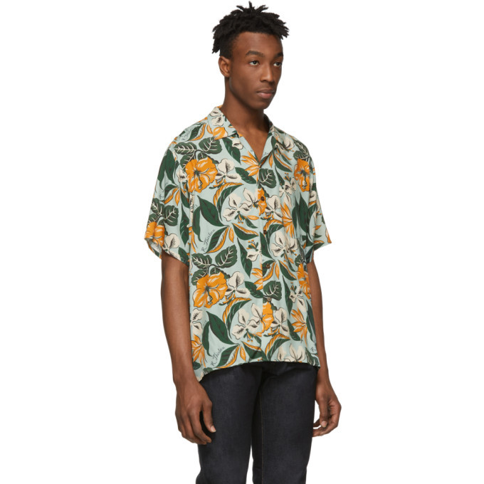 R13 Blue Hawaiian Short Sleeve Shirt R13