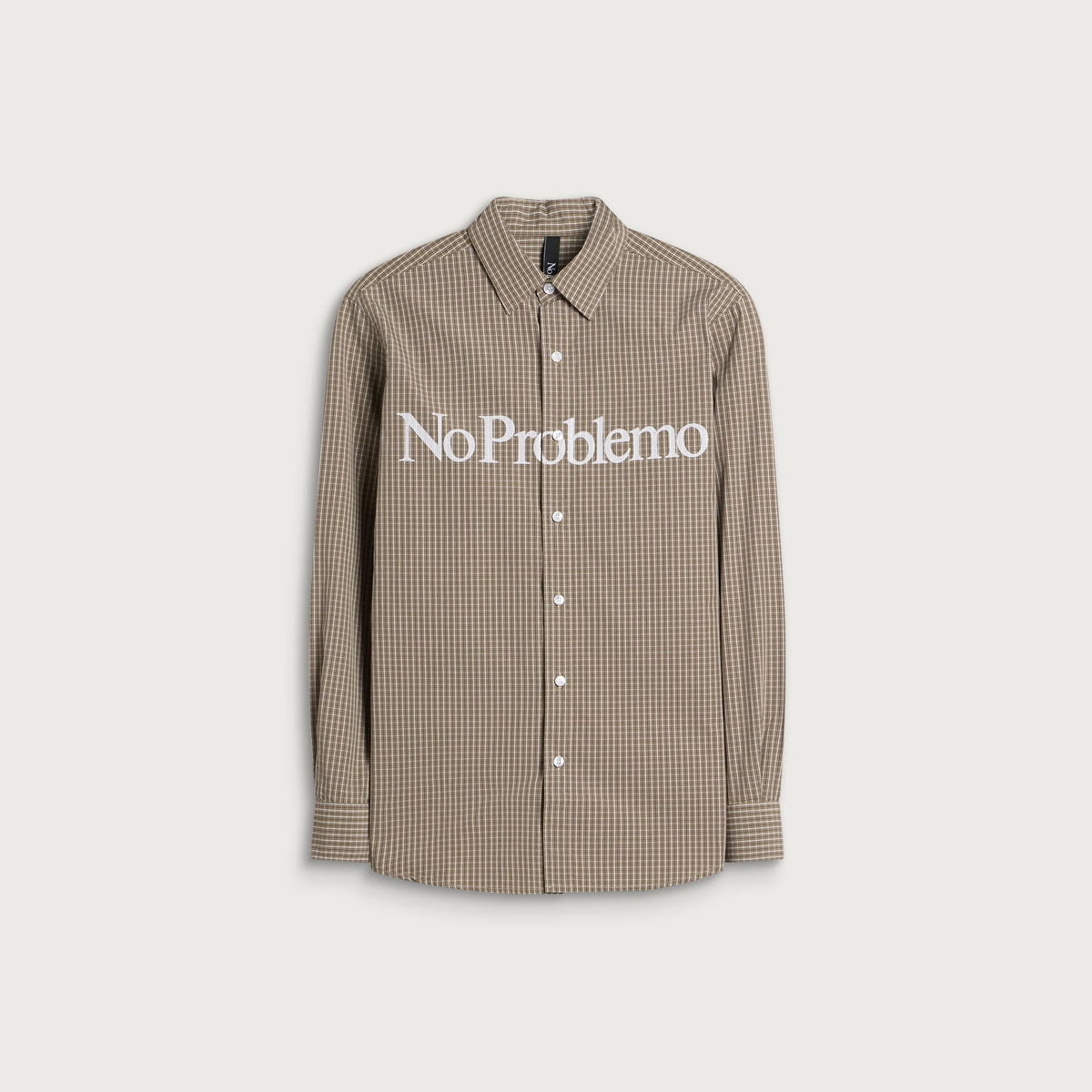 No Problemo Men's Poplin LS Shirt in Brown