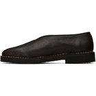 LEMAIRE Black Piped Crepe Slipper Loafers