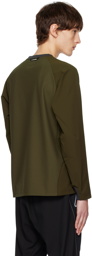 and wander Khaki Paneled Long Sleeve T-Shirt