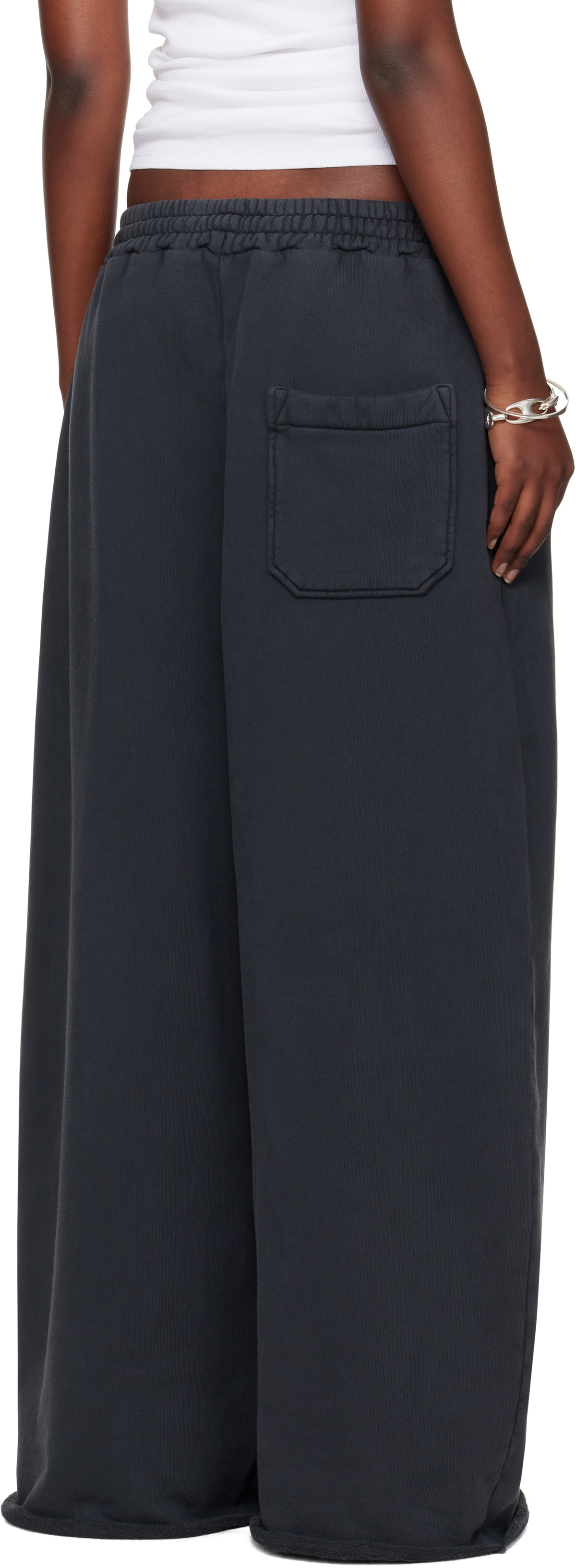 LU'U DAN Black Raw-Cut Bontan Sweatpants