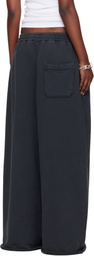LU'U DAN Black Raw-Cut Bontan Sweatpants