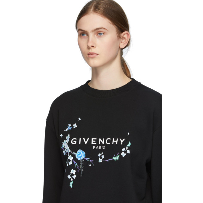 Givenchy Black Floral Logo Sweatshirt Givenchy