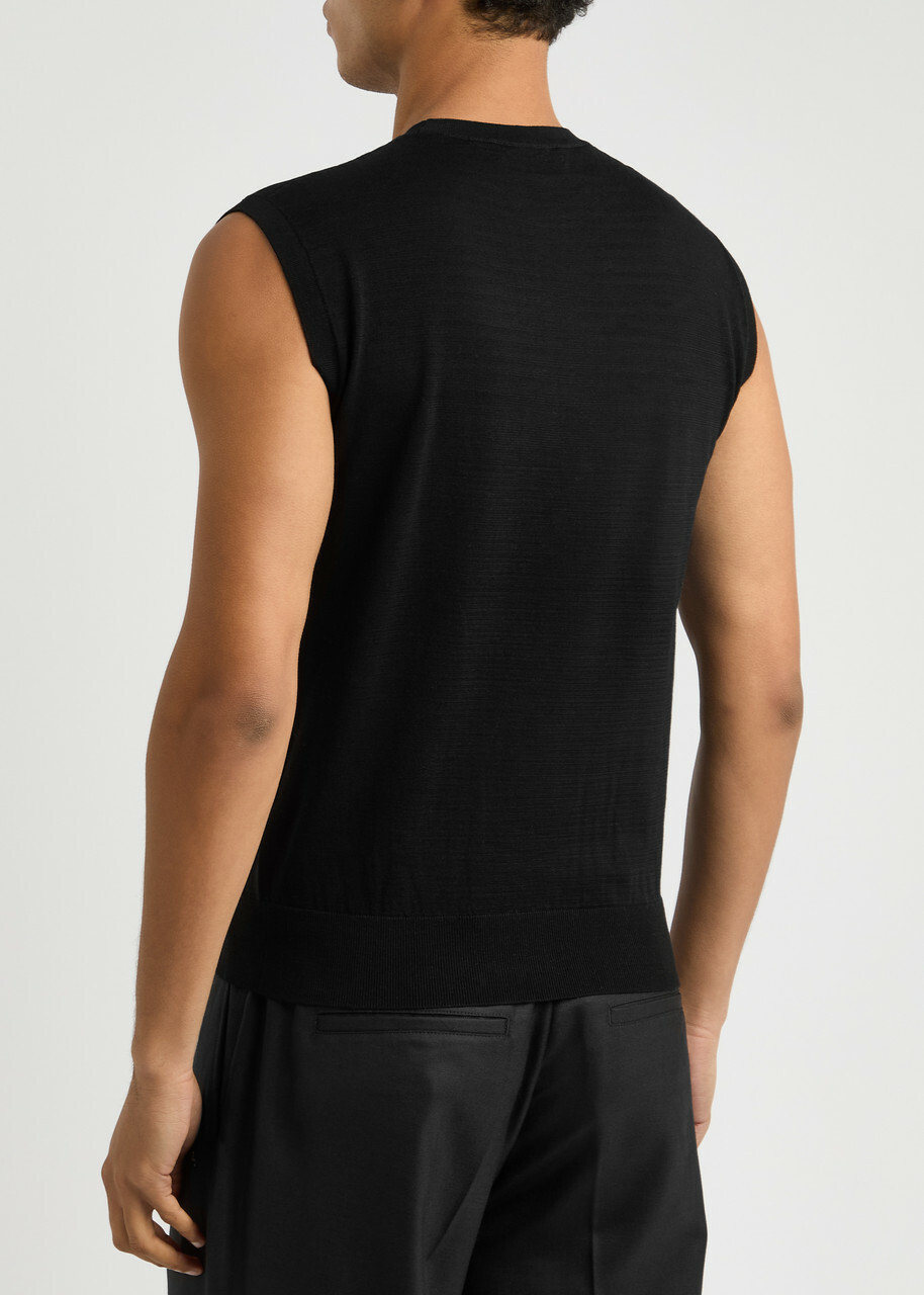 Dries Van Noten Mirror Cotton Vest Black