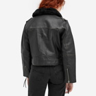 Nudie Jeans Co Women's Greta Biker Leather Jacket in Black