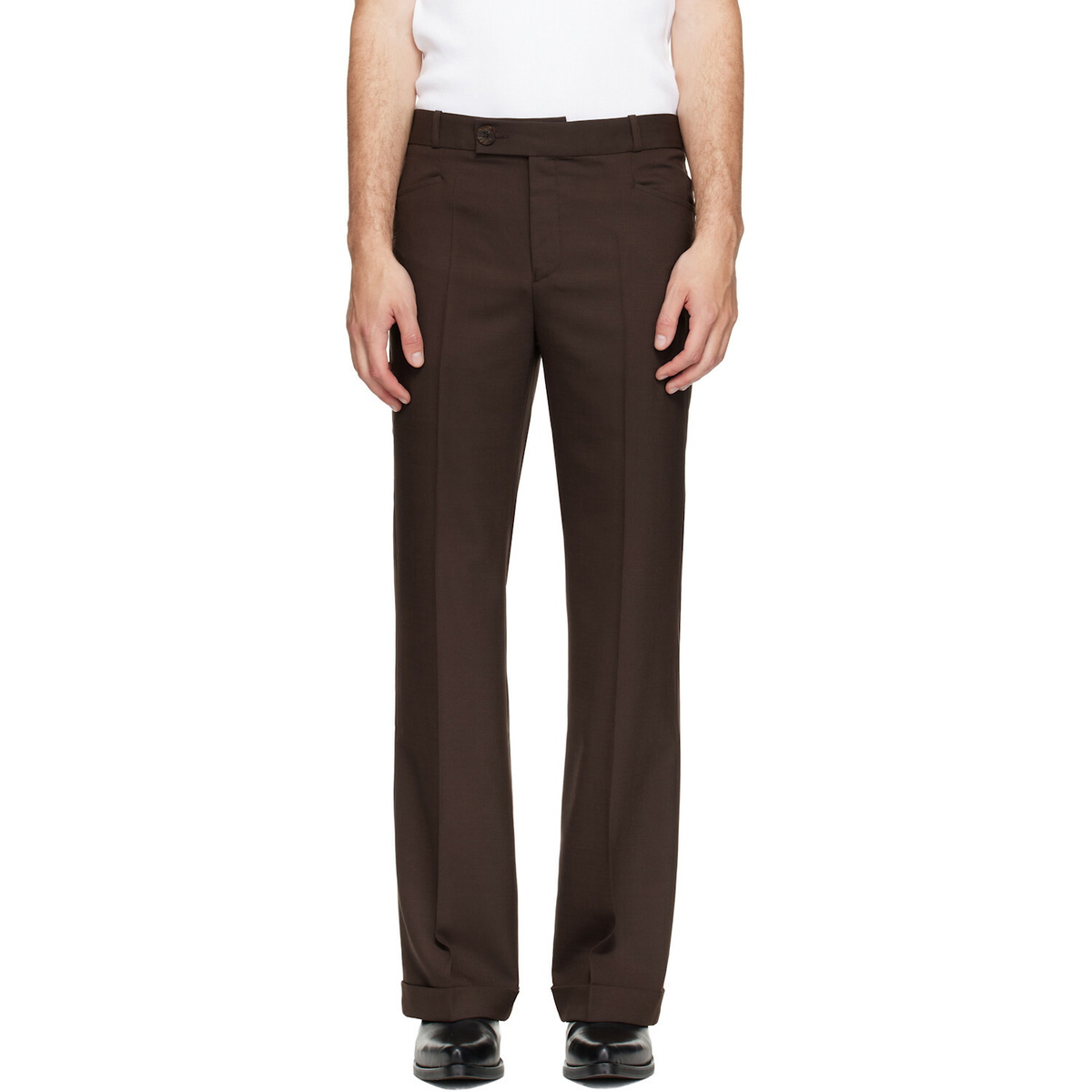 Ernest W. Baker Brown Cuffed 70's Trousers