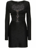 TOM FORD - Lurex Cotton & Wool Knit Mini Dress