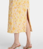 Markarian Acacia embroidered brocade corset dress