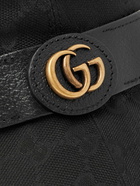 GUCCI - Leather-Trimmed Monogrammed Canvas Bucket Hat - Black