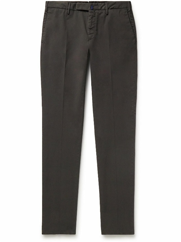 Photo: Incotex - Venezia 1951 Slim-Fit Straight-Leg Cotton-Blend Twill Trousers - Gray