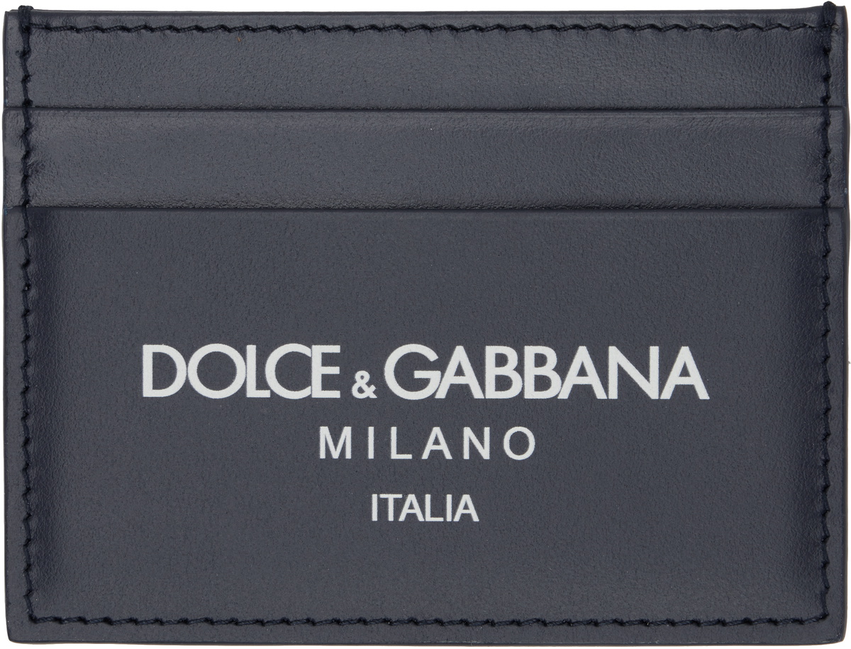 Dolce&Gabbana Navy Calfskin Card Holder