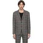 Eidos Grey Wool Windowpane Plaid Suit