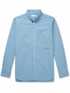 Pop Trading Company - Button-Down Collar Logo-Embroidered Cotton-Poplin Shirt - Blue