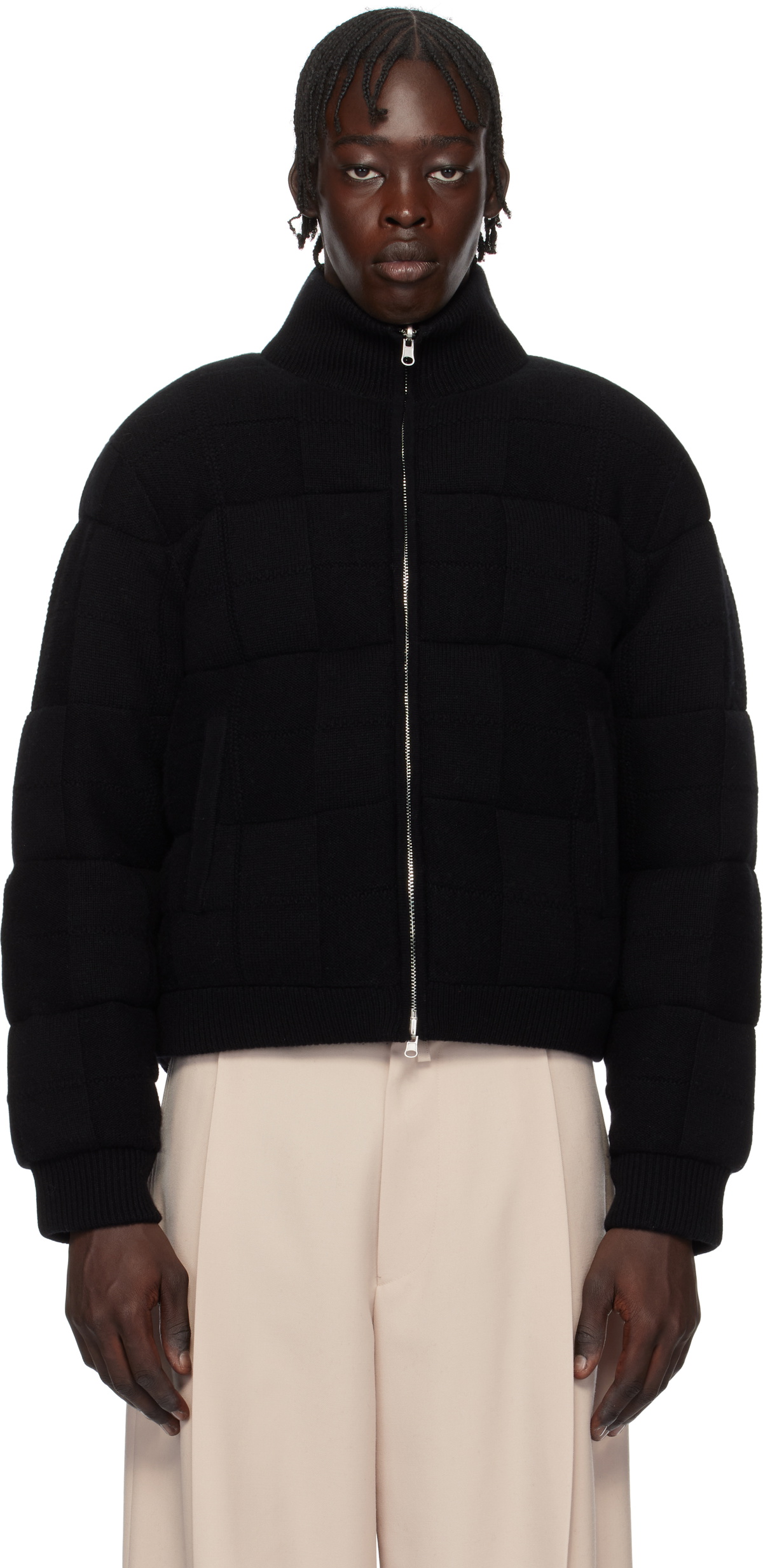 Guest in Residence Black & Blue Quilted Reversible Puffer Jacket