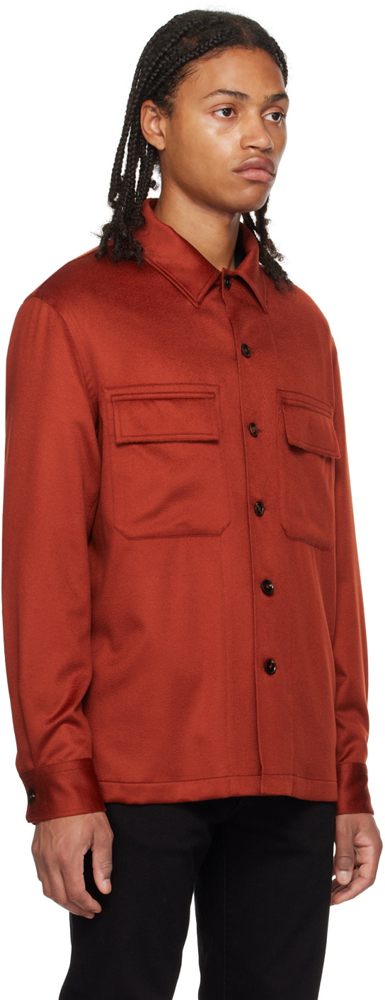 ZEGNA Orange Button Shirt Zegna