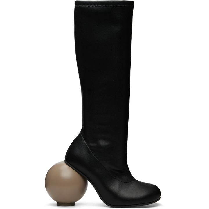 Photo: YUME YUME Black & Beige Ball Tall Boots