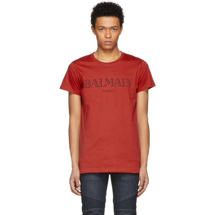 Photo: Balmain Red Logo T-Shirt