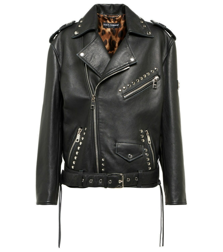 Photo: Dolce&Gabbana - Embellished leather jacket