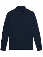 Kingsman - Wade Merino Wool and Cashmere-Blend Half-Zip Sweater - Blue