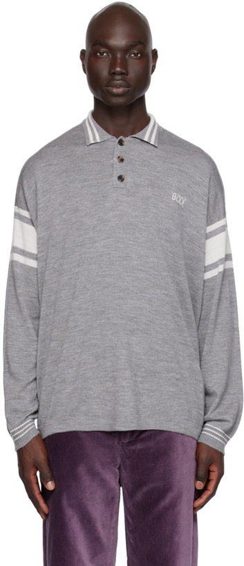 Photo: Bode Gray Stripe Polo