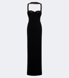 Retrofête Daufine scarf-detail open-back gown