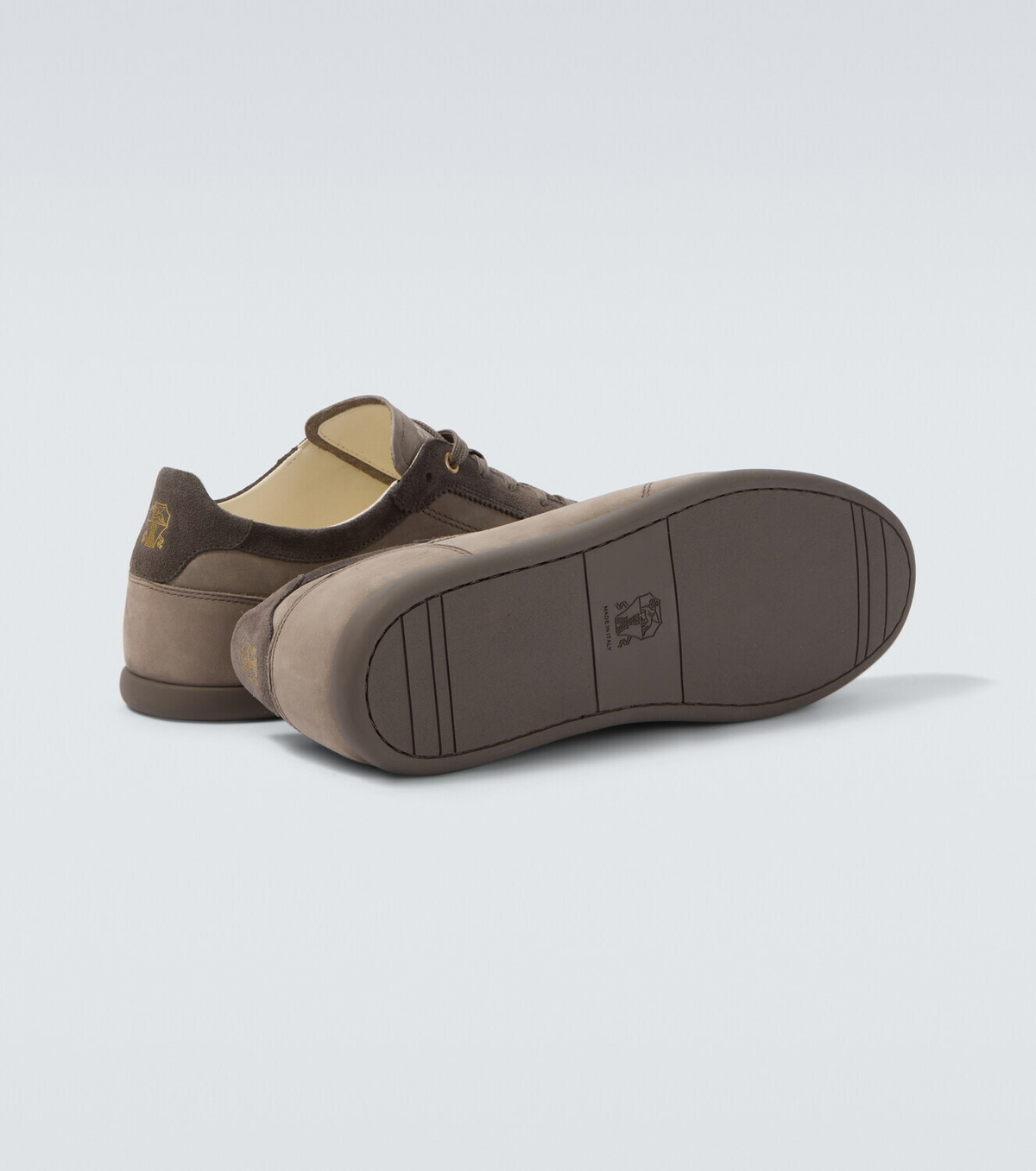 Brunello Cucinelli Suede-trimmed leather sneakers