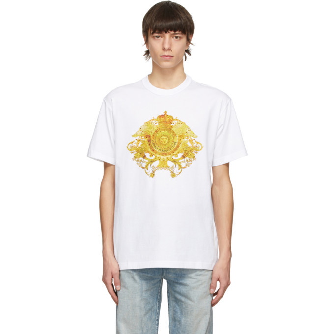 Photo: Versace Jeans Couture White Rococo Crystal Motif T-Shirt