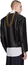 Doublet Black Chain Handle Leather Jacket