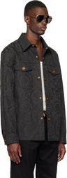Versace Black Jacquard Cotton Overshirt