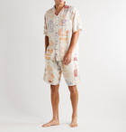 Desmond & Dempsey - Camp-Collar Printed Linen Pyjama Shirt - Neutrals