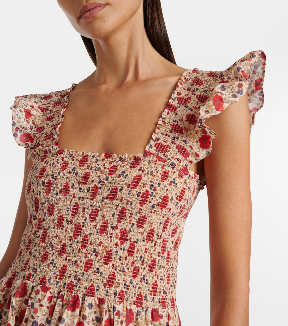 Rixo Kendall floral cotton voile midi dress