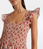 Rixo Kendall floral cotton voile midi dress