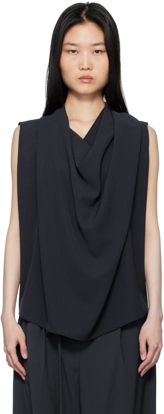 Photo: LE17SEPTEMBRE Navy Drape Sleeveless Tank Top