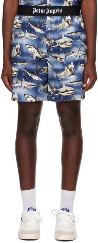 Photo: Palm Angels Blue Sharks Shorts