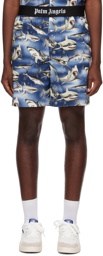 Palm Angels Blue Sharks Shorts