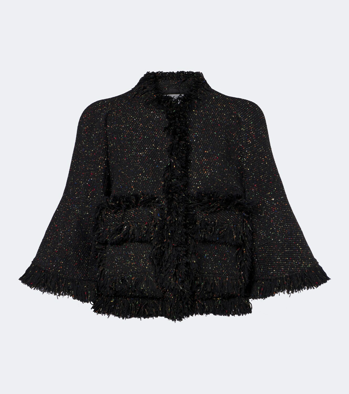 Sacai Fringed wool-blend jacket
