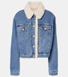 7 For All Mankind Teddy-trimmed denim jacket