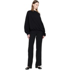 MM6 Maison Margiela Black Long-Sleeved Asymmetric Top