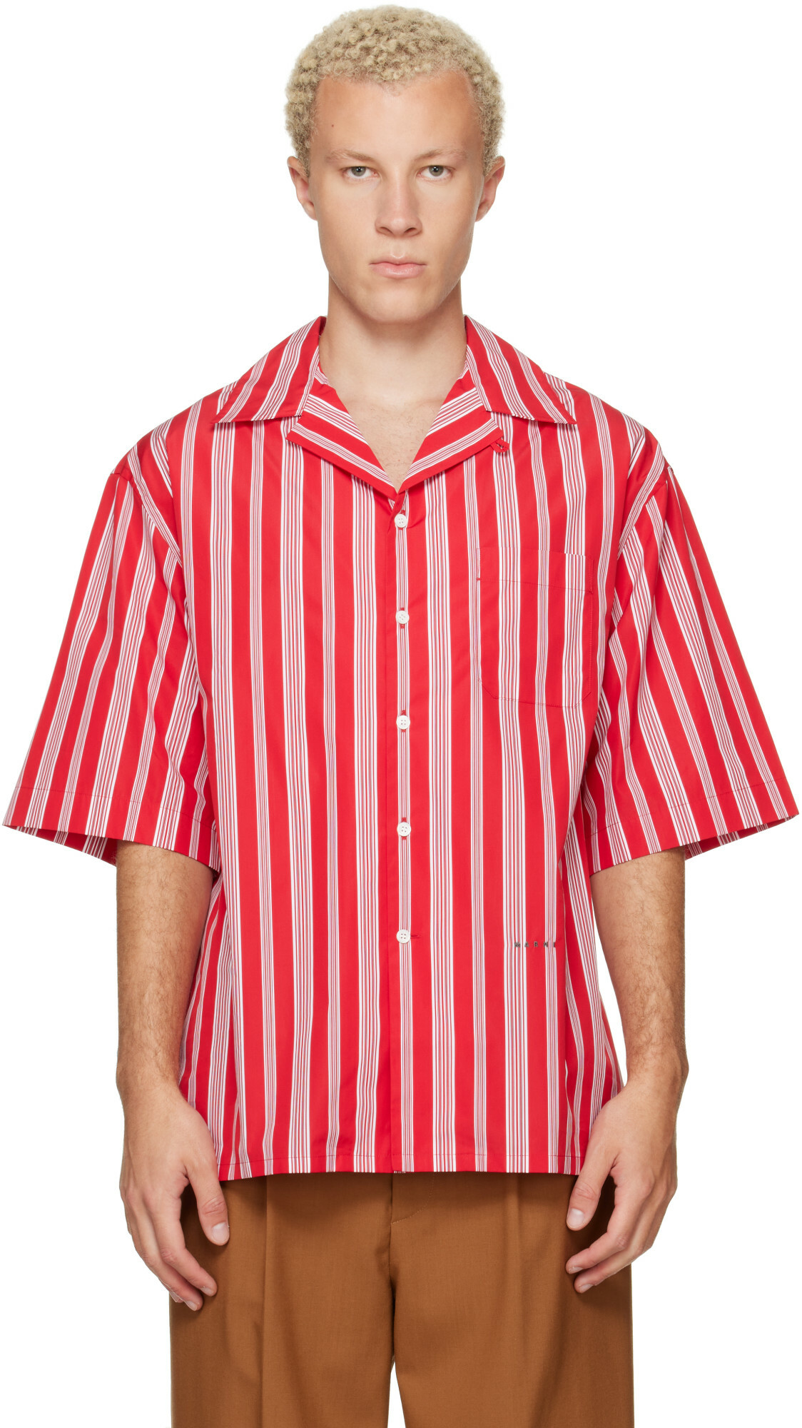 Marni Red Striped Shirt