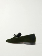 TOM FORD - Scott Bow-Detailed Velvet Loafers - Green