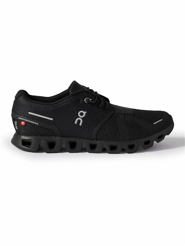 Photo: ON - Cloud 5 Rubber-Trimmed Mesh Sneakers - Black