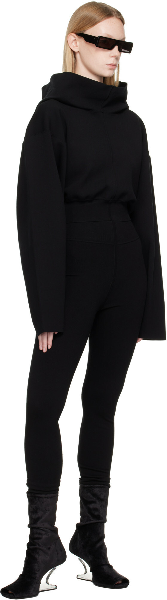 Rick Owens Black Tower Pull Hoodie