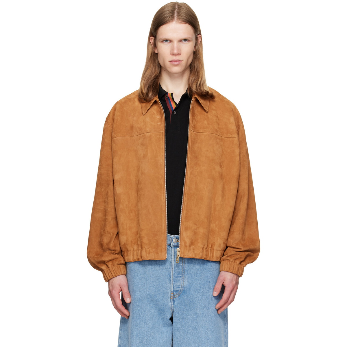 Paul Smith Tan Suede Bomber Jacket