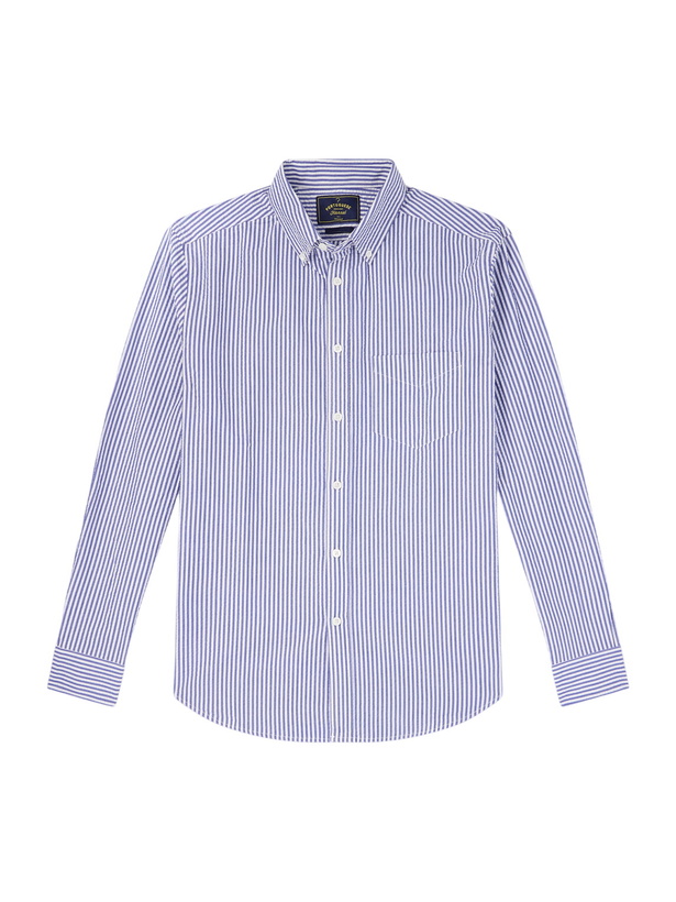 Photo: Portuguese Flannel - Atlantico Checked Cotton Shirt - Blue